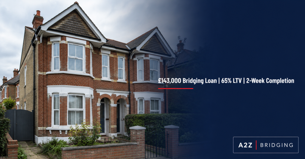 A2Z Bridging case study — £143,000 AVM bridging loan, residential purchase in Ryde, completed in 2 weeks at 65% LTV