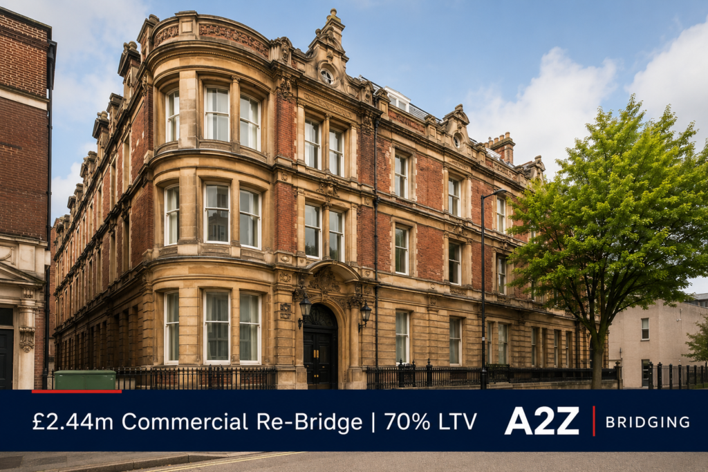 Grade II listed commercial office building in Leicester — £2.44m commercial re-bridge secured at 70% LTV by A2Z Bridging