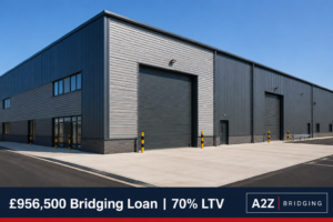 £956,500 bridging loan secured against a commercial warehouse property in Newcastle at 70% loan-to-value (LTV).